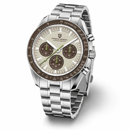 relogio masculino importado Lunario Pagani Design Champanhe - Produto completo em angulo diferente