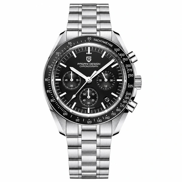 relógio masculino preto Lunario Pagani Design Preto - Frente em fundo branco