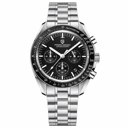 relógio masculino preto Lunario Pagani Design Preto - Frente em fundo branco
