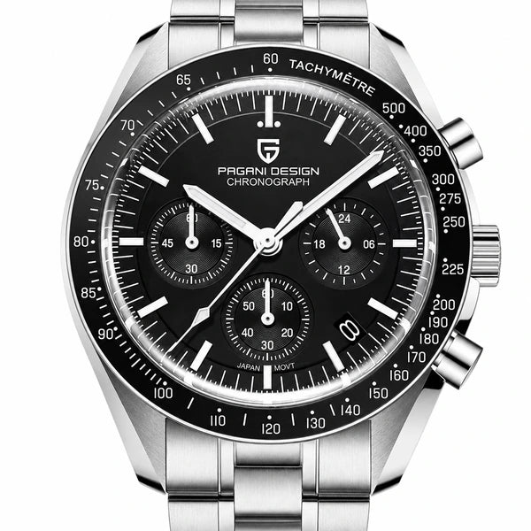 relogio pulseira de aco masculino Lunario Pagani Design Preto - Detalhe da pulseira