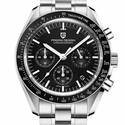 relogio pulseira de aco masculino Lunario Pagani Design Preto - Detalhe da pulseira