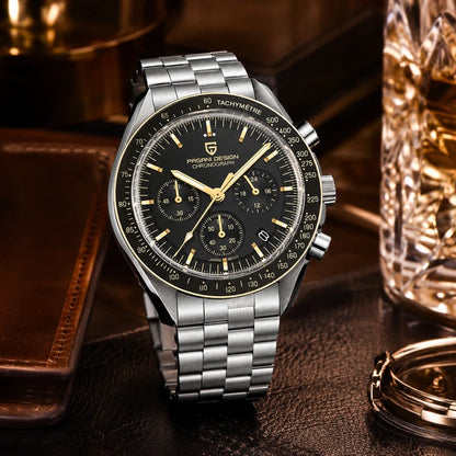 relogio masculino executivo Lunario Pagani Design Preto Dourado - Lifestyle executivo