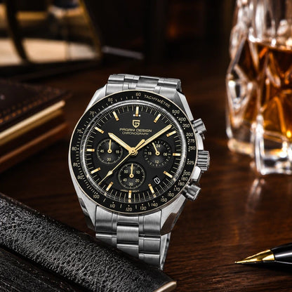 relogio premium masculino Lunario Pagani Design Preto Dourado - Lifestyle premium