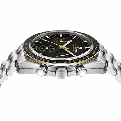 relogio masculino caixa aco Lunario Pagani Design Preto Dourado - Vista lateral