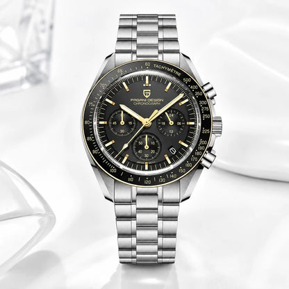 relogio pagani design lunario Lunario Pagani Design Preto Dourado - Composicao do produto