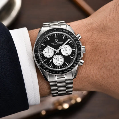 relogio masculino no pulso Lunario Pagani Design Preto Panda - No pulso