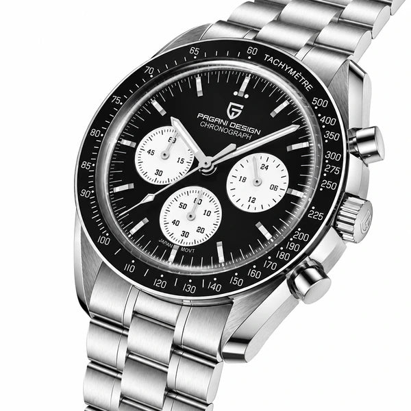 relogio pulseira de aco masculino Lunario Pagani Design Preto Panda - Detalhe da pulseira