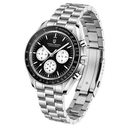 relogio masculino importado Lunario Pagani Design Preto Panda - Produto completo em angulo diferente