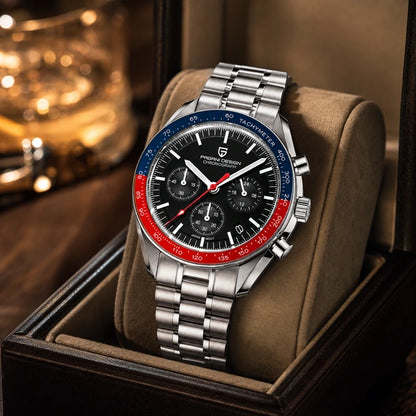 relogio masculino executivo Lunario Pagani Design Preto Azul Vermelho - Lifestyle executivo