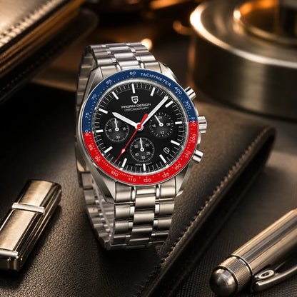 relogio premium masculino Lunario Pagani Design Preto Azul Vermelho - Lifestyle premium