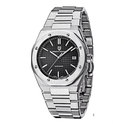 relogio masculino preto Prata Nero Pagani Design - frontal em fundo branco