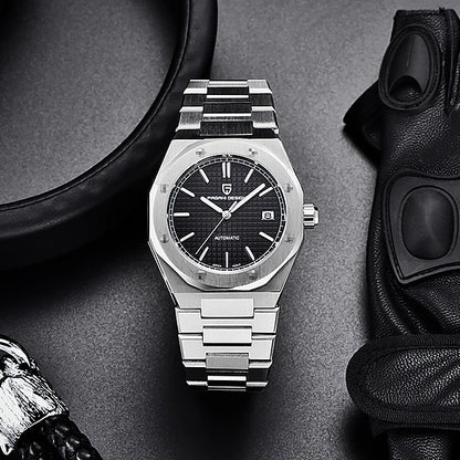 relogio masculino com vidro de safira Prata Nero Pagani Design - detalhe elegante