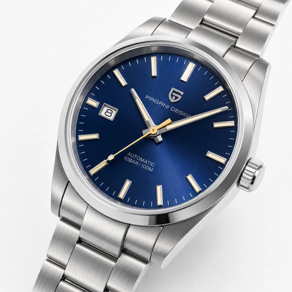 Close do dial azul com índices aplicados