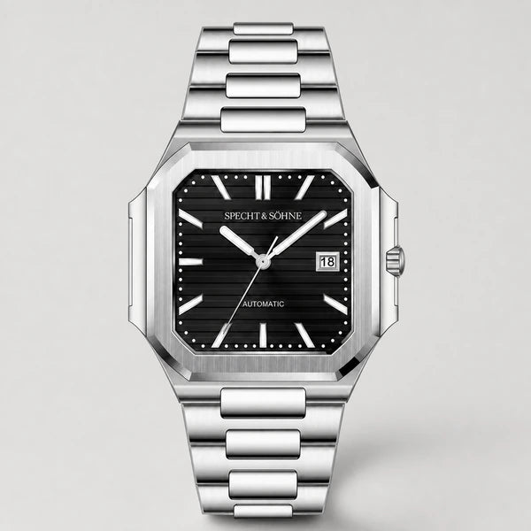 Relogio Masculino Preto Specht & Sohne Cubico Automatico em imagem final de vitrine