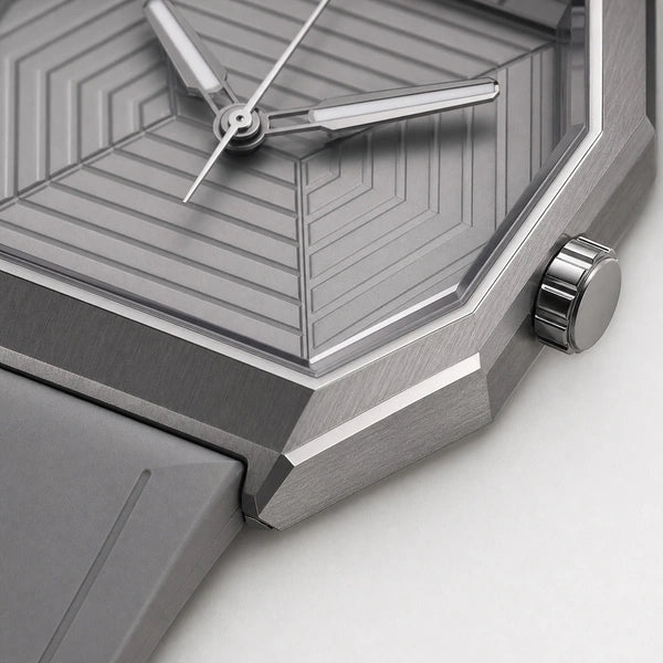 Relógio Masculino Specht & Söhne Avant-Garde Cinza - detalhe da coroa e da caixa
