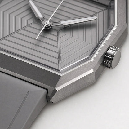 Relógio Masculino Specht & Söhne Avant-Garde Cinza - detalhe da coroa e da caixa