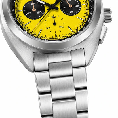 relogio masculino caixa aco Stradale Pagani Design Amarelo Pulseira de Prata - Vista lateral