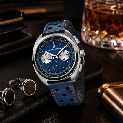 relogio masculino executivo Stradale Pagani Design Azul Pulseira de Couro - Lifestyle executivo