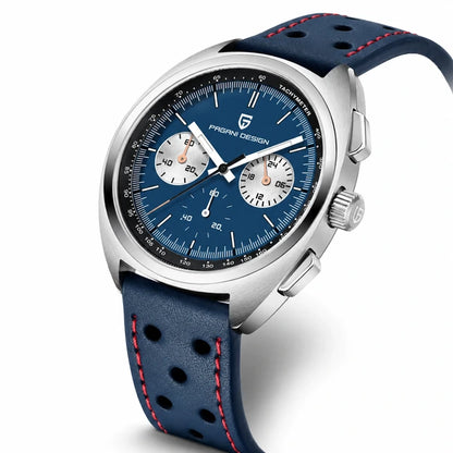 relogio com mostrador azul Stradale Pagani Design Azul Pulseira de Couro - Detalhe do mostrador