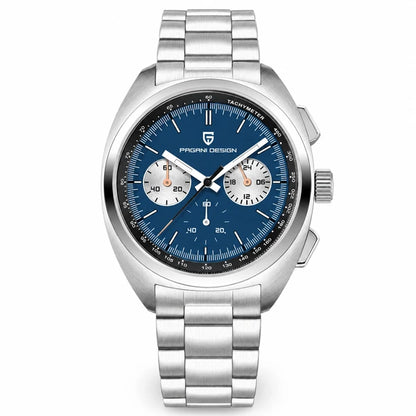 relogio masculino pagani design Stradale Pagani Design Azul Pulseira de Prata - Frente em fundo branco