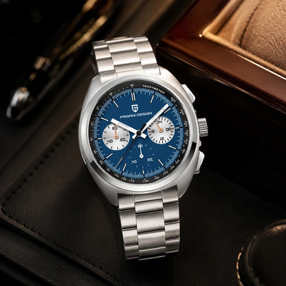 relogio masculino executivo Stradale Pagani Design Azul Pulseira de Prata - Lifestyle executivo