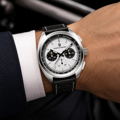 relogio masculino no pulso Stradale Pagani Design Branco Pulseira de Couro - No pulso