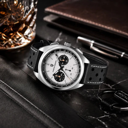 relogio premium masculino Stradale Pagani Design Branco Pulseira de Couro - Lifestyle premium