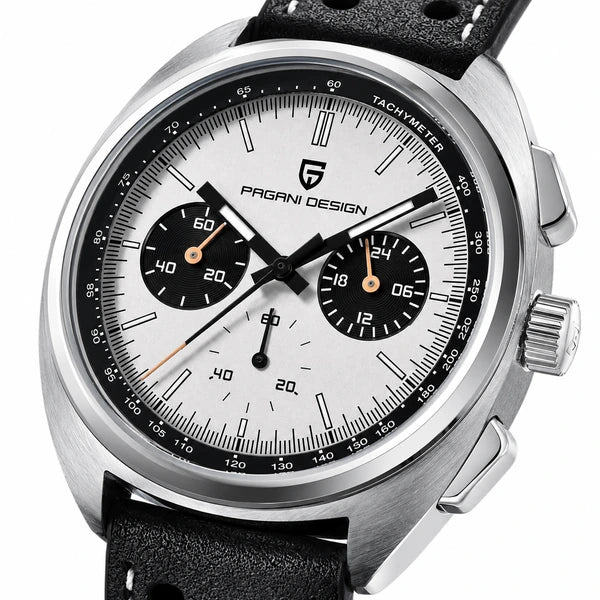 relogio pulseira de couro masculino Stradale Pagani Design Branco Pulseira de Couro - Detalhe da pulseira