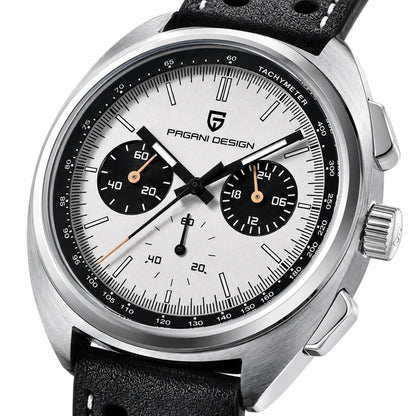 relogio pulseira de couro masculino Stradale Pagani Design Branco Pulseira de Couro - Detalhe da pulseira