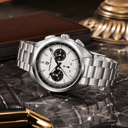 relogio masculino executivo Stradale Pagani Design Branco Pulseira de Prata - Lifestyle executivo