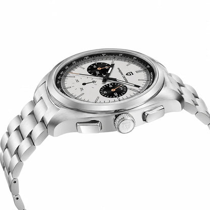 relogio masculino caixa aco Stradale Pagani Design Branco Pulseira de Prata - Vista lateral