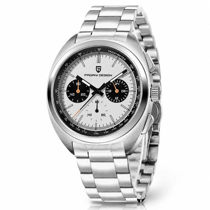 relogio pulseira de aco masculino Stradale Pagani Design Branco Pulseira de Prata - Detalhe da pulseira