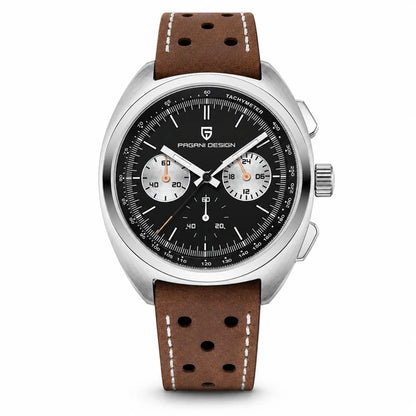 relogio masculino pagani design Stradale Pagani Design Preto Pulseira de Couro - Frente em fundo branco