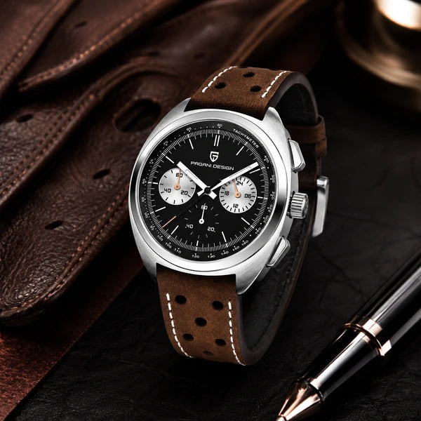 relogio masculino executivo Stradale Pagani Design Preto Pulseira de Couro - Lifestyle executivo