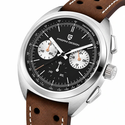 relogio masculino importado Stradale Pagani Design Preto Pulseira de Couro - Angulo do produto completo