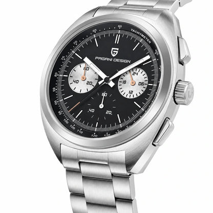 relogio pulseira de aco masculino Stradale Pagani Design Preto Pulseira de Prata - Detalhe da pulseira
