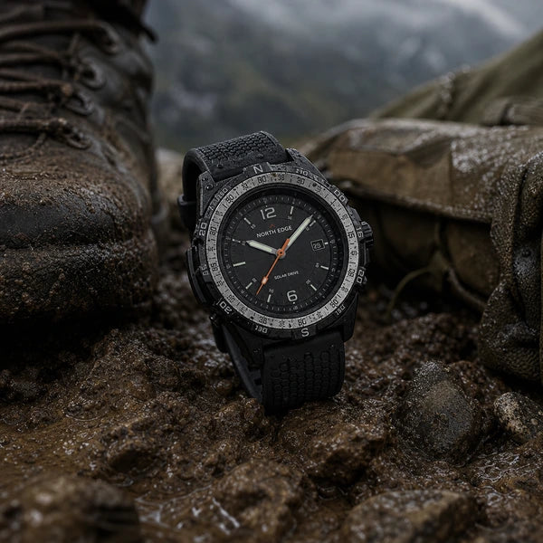 relogio militar para trilha Evoque North Edge Preto - na lama