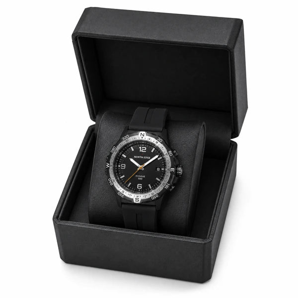 relogio solar masculino Evoque North Edge Preto - na caixa