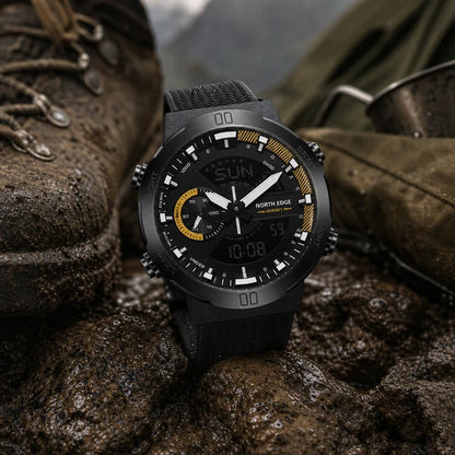 relogio militar para trilha Hornet North Edge Yellow - na lama