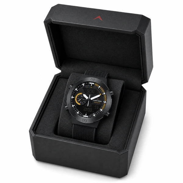 relogio com cronometro Hornet North Edge Yellow - na caixa