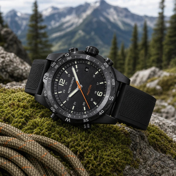 relogio outdoor masculino Photon North Edge Preto - pedra e musgo