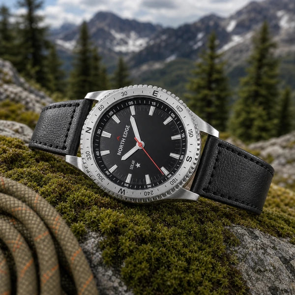 relogio outdoor masculino Solar North Edge Preto - pedra e musgo