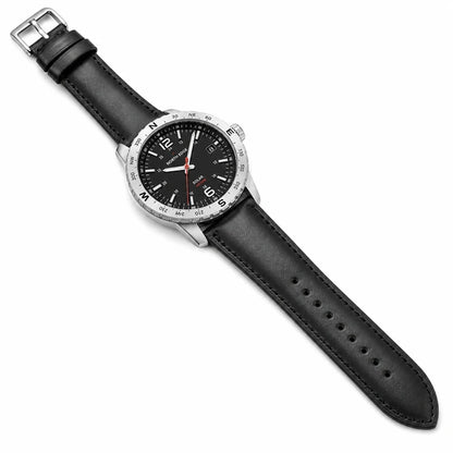 relogio de couro masculino Solar North Edge Preto - pulseira aberta