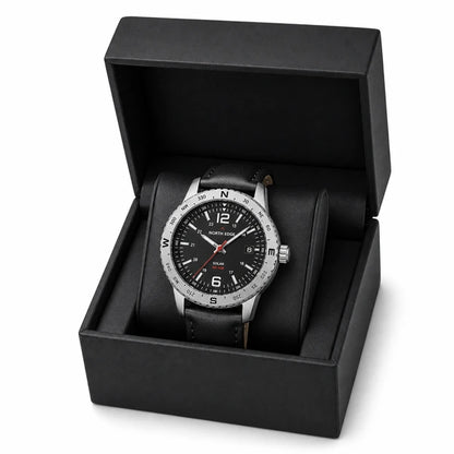 relogio masculino na caixa Solar North Edge Preto - embalagem de presente